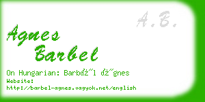 agnes barbel business card